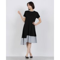 BRODIAEA/ブローディア BRODIAEA 異素材切り替え半袖ワンピース/508237279