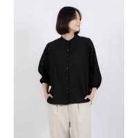 BRODIAEA/ブローディア BRODIAEA 袖レースノーカラー7分袖ブラウス/508237280