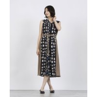 Anna Nicola/アンナニコラ Anna Nicola スクエアプリント配色切り替えノースリーブワンピース/508237288