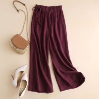 Belle Cie/ベルシー Belle Cie ボトムス リネンパンツ 綿混 麻 ストレートパンツ ウエストゴム レディース 韓国ファッション ナチュラル シンプル ラフ 楽ちん/508237292