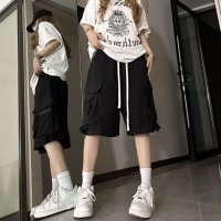 Belle Cie/ベルシー Belle Cie ハーフパンツ ボトムス カーゴパンツ ストリート ウエストゴム 夏 レディース 韓国ファッション スポーティ ダンス カジュアルパ/508237293