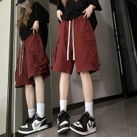 Belle Cie/ベルシー Belle Cie ハーフパンツ ボトムス カーゴパンツ ストリート ウエストゴム 夏 レディース 韓国ファッション スポーティ ダンス カジュアルパ/508237293