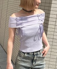 SPIRALGIRL/スパイラルガール SPIRALGIRL オフショルリボンリブトップス/508237298