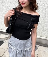 SPIRALGIRL/スパイラルガール SPIRALGIRL オフショルリボンリブトップス/508237298
