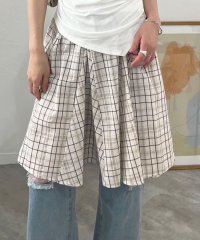 Jewelobe/ジュエローブ Jewelobe チェックパネルフレアミディスカート/508237304
