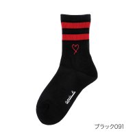 agnes b. /アニエスベー agnes b. 福助 【agnes b.(アニエスベー)】 靴下 ライン ハート柄 クルー丈 (3344－012)婦人 女性 レディース フクス/508237423