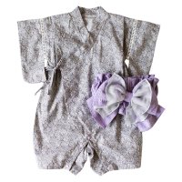 moc mof/モクモフ mocmof モフ 子供服 女の子 男の子 ロンパース 花柄 ベビー 赤ちゃん 70－90対応 帯付き 浴衣袖 帯付き 花柄 622－466099/506198342