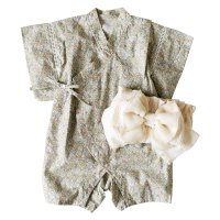 moc mof/モクモフ mocmof モフ 子供服 女の子 男の子 ロンパース 花柄 ベビー 赤ちゃん 70－90対応 帯付き 浴衣袖 帯付き 花柄 622－466099/506198342