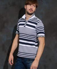 HIDEAWAYS NICOLE/【WEB限定】ランダムテレコショートレギュラーカラーポロシャツ/508128464