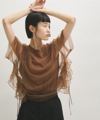 ADAM ET ROPE'/【サステナブル】・【定番人気】ギャザーチュールトップス/508164978