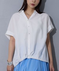 NICOLE white/裾タックブラウス/508206436