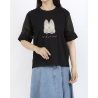 Anna Nicola/アンナニコラ Anna Nicola バレエシューズシアースリーブ半袖Tシャツ/508234912