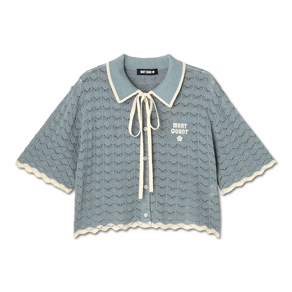 マリークワント MARY QUANT 4ペタルデイジー裏ボア カーディガン