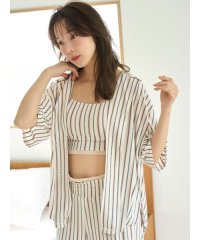 SNIDEL HOME/ストライプカット開襟シャツ/508237678