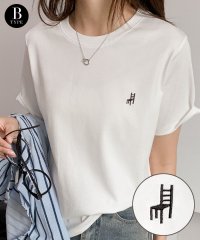 LOWO/ロワ LOWO 綿混ワンポイント刺繍Tシャツ カットソー/508238517