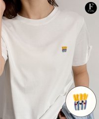 LOWO/ロワ LOWO 綿混ワンポイント刺繍Tシャツ カットソー/508238517