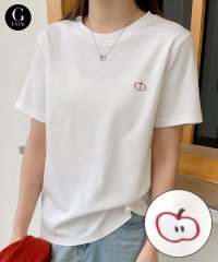 LOWO/ロワ LOWO 綿混ワンポイント刺繍Tシャツ カットソー/508238517