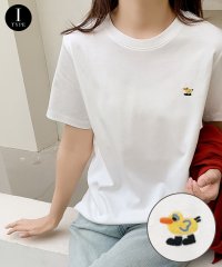 LOWO/ロワ LOWO 綿混ワンポイント刺繍Tシャツ カットソー/508238517