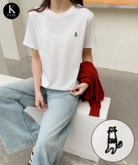 LOWO/ロワ LOWO 綿混ワンポイント刺繍Tシャツ カットソー/508238517