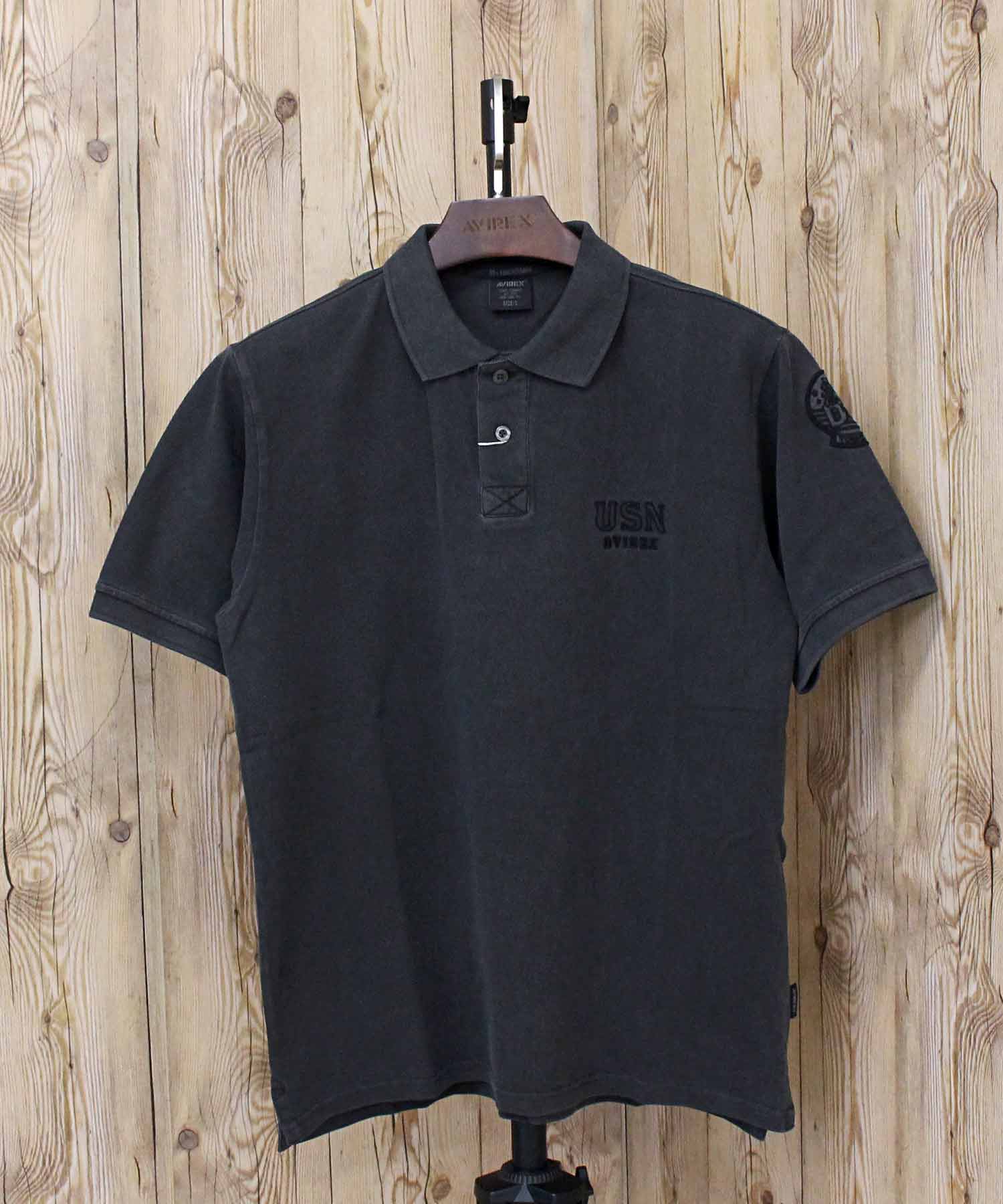 限定■AVIREX■大人気 フェイドウォッシュ 刺繍ポロ 国内発送 直営店限定》FADE WASH EMB POLO 