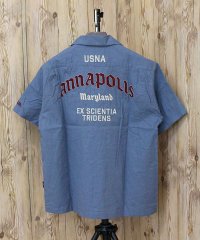 AVIREX/アヴィレックス AVIREX ANNAPOLIS WORK SHIRT アナポリス 半袖 ワークシャツ 刺繍 ミリタリー シャツ トップス メンズ ブランド/508238920