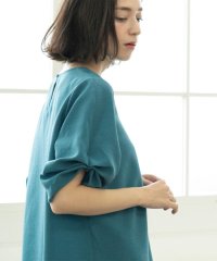 OPAQUE.CLIP/リネンライクキーネックタックスリーブブラウス【洗濯機洗い可/吸水速乾/接触冷感】/508239017