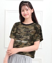 PINK-latte/ラインストーンナンバリングTシャツ/508239196