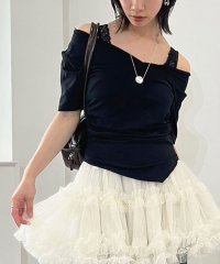 Jewelobe/ジュエローブ Jewelobe カシュクールレースストラップオフショルTシャツ/508239492