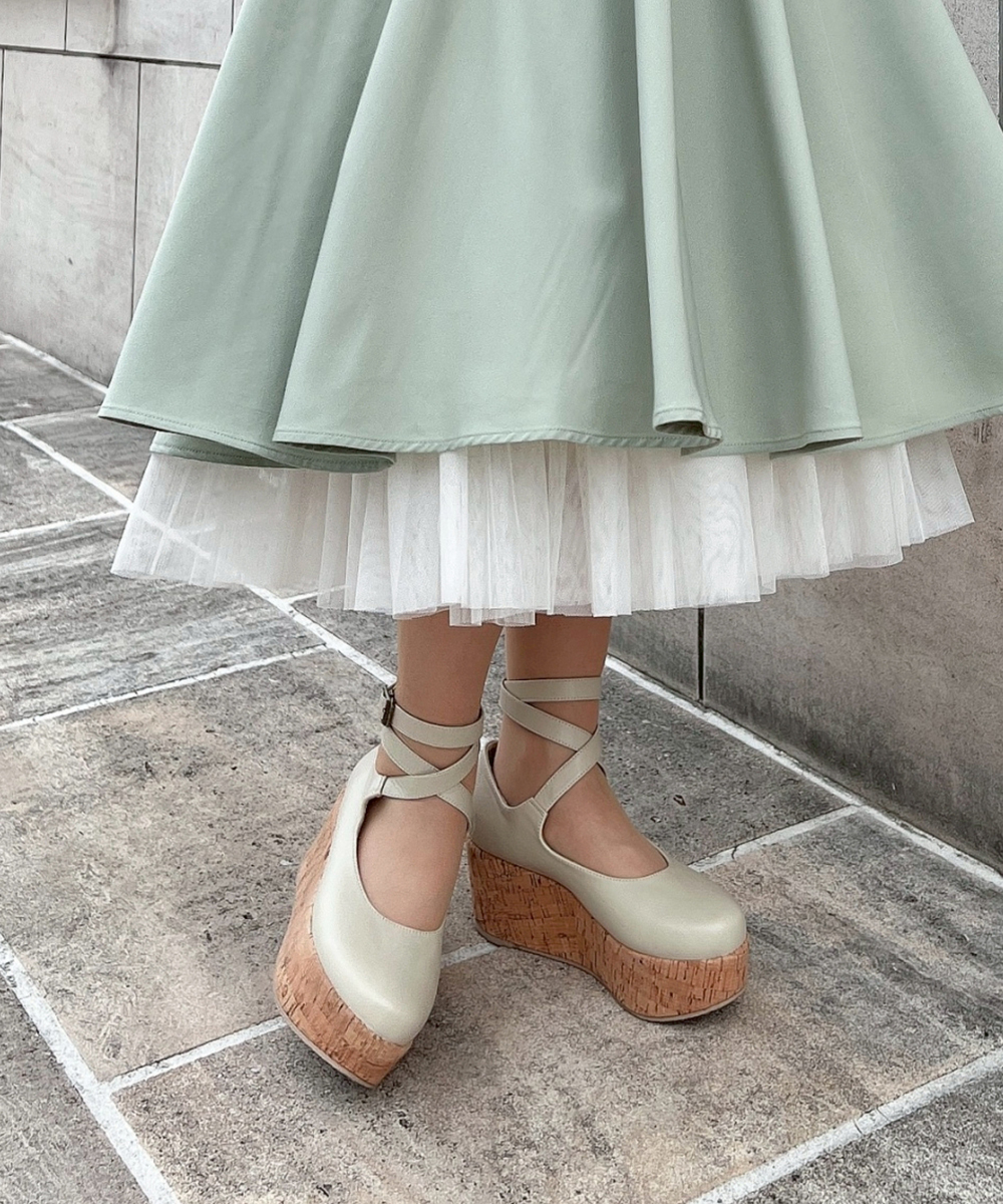 【An Another Angelus】クロスストラップ厚底パンプス ご予約】クロスストラップ厚底パンプス/an another angelus