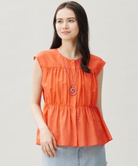 JIYU-KU(LARGE SIZE)/【カタログ掲載・洗える】シルクコットンローンフレンチスリーブ ブラウス/508239657