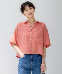 NIJYUSANKU（LARGE SIZE）/【Oggi7月号掲載/洗える】LIBECOリネン クロップド デザイン シャツ/508239662