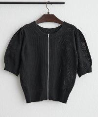 NICE CLAUP/OLIVE des OLIVE OUTLET/透かし編みWZIPカーディガン/508239692
