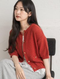 RETRO GIRL/レトロガール RETRO GIRL 金釦半袖NTカーデ/508239799