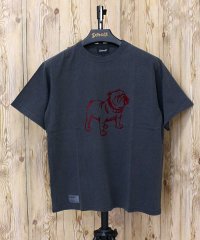 Schott/ショット Schott PIGMENT T－SHIRT FLOCKY BULLDOG ピグメント加工 フロッキーブルドッグ 半袖 Tシャツ 綿100％ コットン/508239942