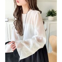 Classical Elf/クラシカルエルフ Classical Elf 袖口メッシュが抜け感◎前後2WAY袖口メッシュ切替シアーオーバートップス（長袖）/508240056