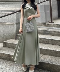 JUNOAH/ジュノア JUNOAH 【薄くて軽いジョーゼット】ドレープフレアワンピース/508240064