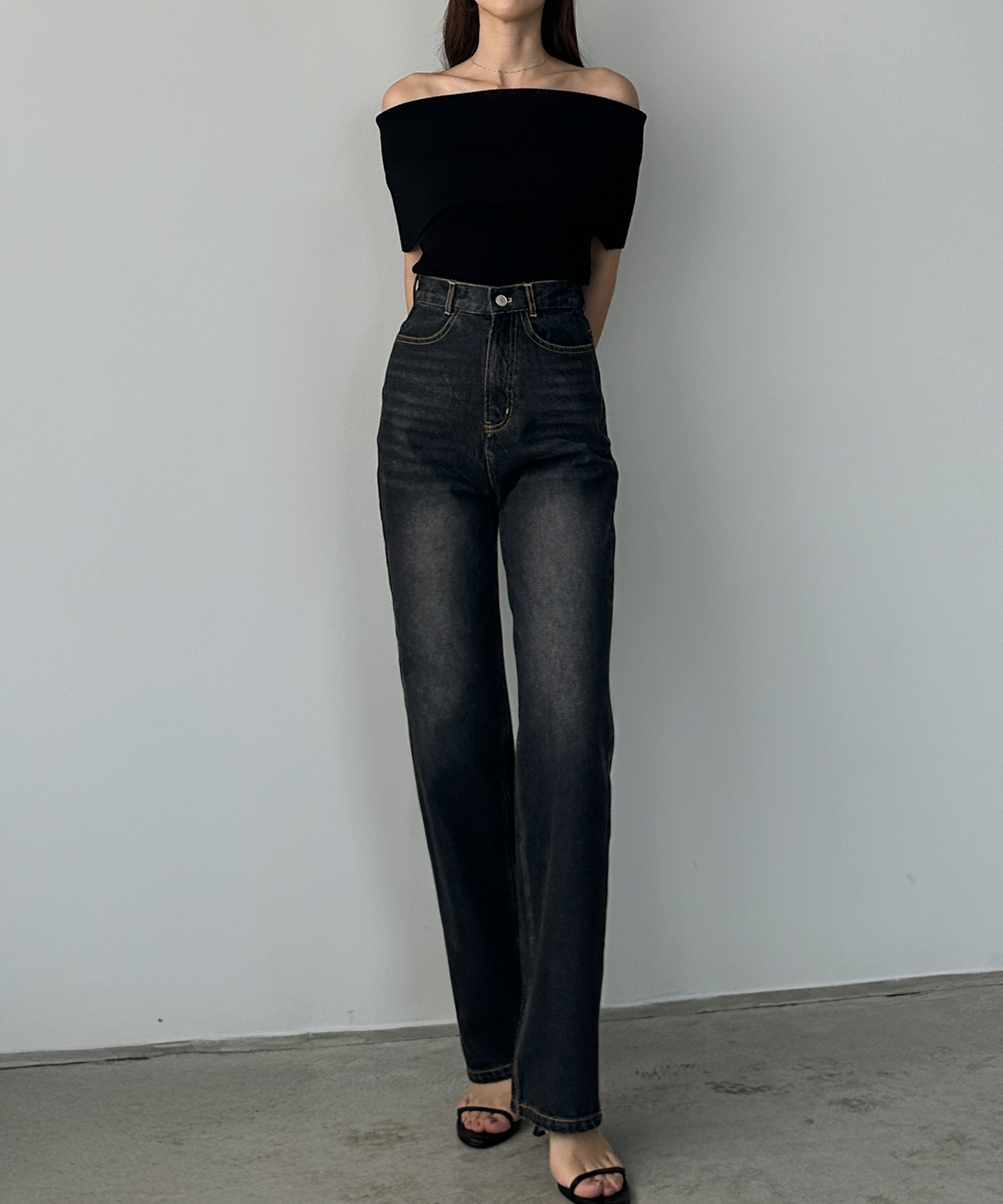 ブラックバイマウジーDRIP▼ハイライズストレートデニム▼24▼W約72cm BLACK BY MOUSSY | □DRIP bd light blue Denim (ストレート