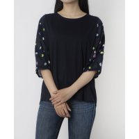 BRODIAEA/ブローディア BRODIAEA 塩縮加工ドット切り替え5分袖カットソー【日本製】/508240252