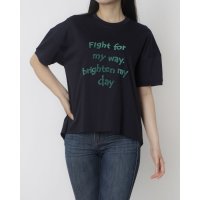 BRODIAEA/ブローディア BRODIAEA 歯ブラシ加工ロゴ半袖Tシャツ/508240254