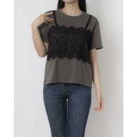 EGLANTINE/エグランティーヌ EGLANTINE レースキャミレイヤード風半袖カットソー/508240257