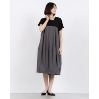 EGLANTINE/エグランティーヌ EGLANTINE コクーンシルエット 配色切り替え半袖ワンピース/508240259