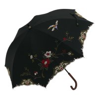 CHINOISERIE MODERN KYOTO/シノワズリーモダンキョウト シノワズリーモダン京都 シノワズリーモダンキョウト シノワズリーモダン京都 優雅花鳥刺繍 かわず張りショート長日傘/508240282