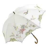 CHINOISERIE MODERN KYOTO/シノワズリーモダンキョウト シノワズリーモダン京都 シノワズリーモダンキョウト シノワズリーモダン京都 優雅花鳥刺繍 かわず張りショート長日傘/508240282