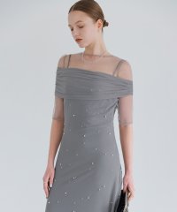 Leja/レジャ Leja 2WAYチュールトップスパールAラインドレスワンピース2点セット美脚効果結婚式 パーティードレス 成人式 二次会 同窓会 お呼ばれ オケージョ/508240284