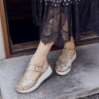 fitfit/厚底レザーサンダル/508240303