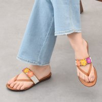 ITALIAN SHOEMAKERS/イタリアンシューメーカーズ ITALIAN SHOEMAKERS ビジューベルトフラワートングサンダル/508220851