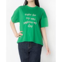 BRODIAEA/ブローディア BRODIAEA 歯ブラシ加工ロゴ半袖Tシャツ/508240254