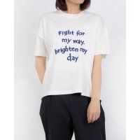 BRODIAEA/ブローディア BRODIAEA 歯ブラシ加工ロゴ半袖Tシャツ/508240254