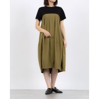 EGLANTINE/エグランティーヌ EGLANTINE コクーンシルエット 配色切り替え半袖ワンピース/508240259