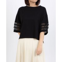 EGLANTINE/エグランティーヌ EGLANTINE 袖フリンジレース5分袖カットソー/508240263
